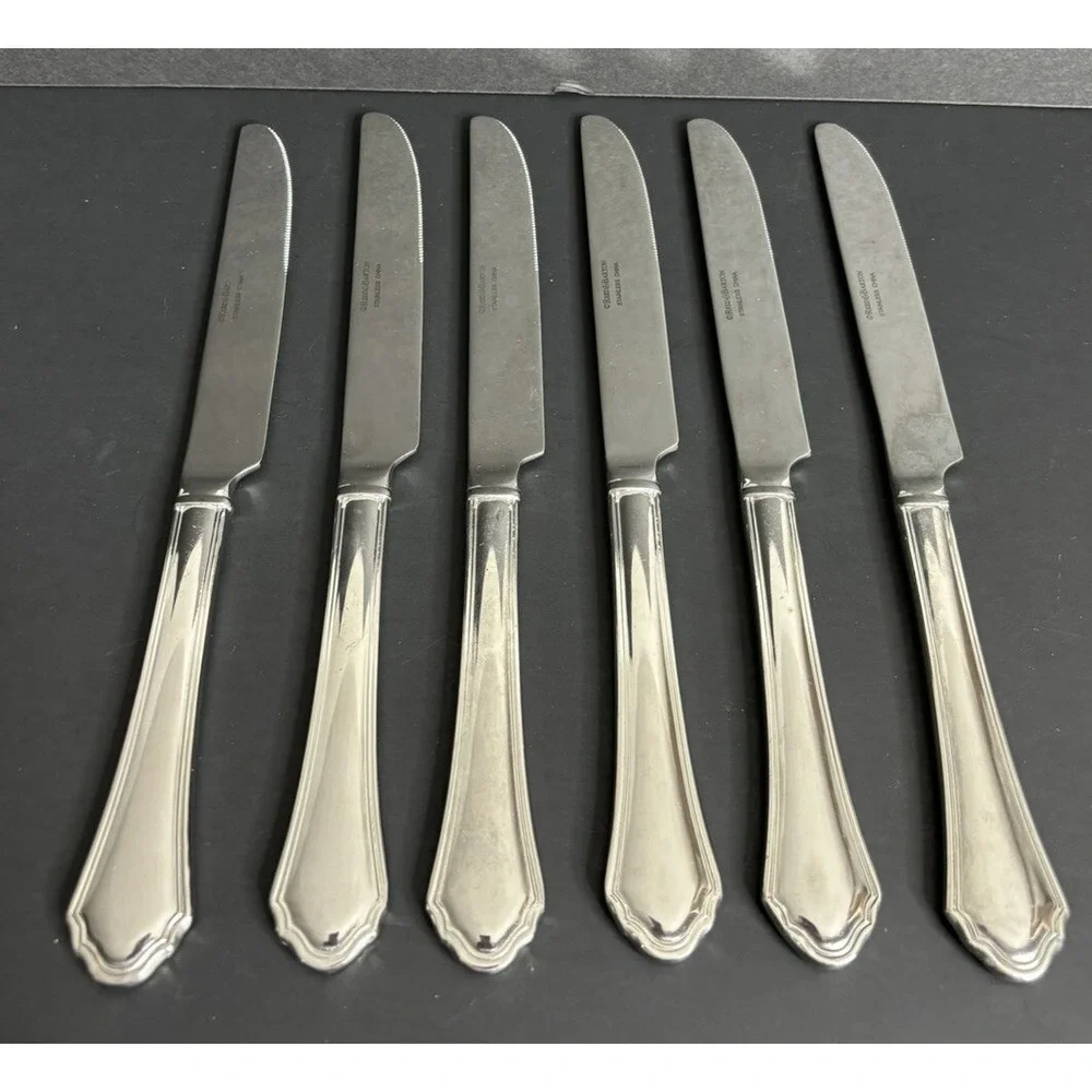 6 Reed & Barton Canter Place Dinner Knives Stainless Steel Flatware 9 5/8